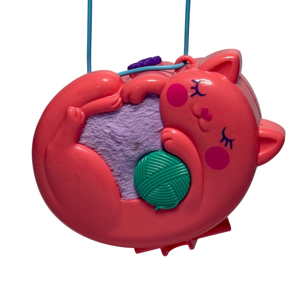 Polly Pocket Zen Cat Restaurant Compact Purse Playset Pink‎ Kitty Pet Hotel Toy
